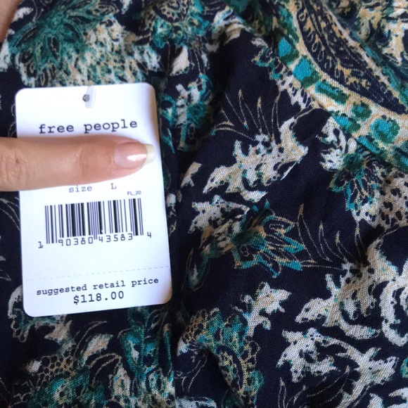 Free People Bohemian Blue Green Tunic Dress - Picture 7 of 7